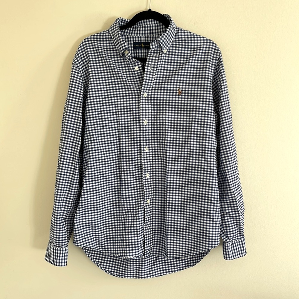 Ralph Lauren Dark Blue/White checkered long sleeve